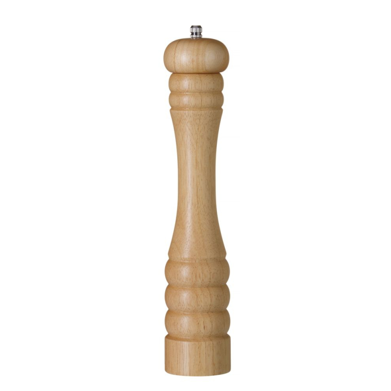 Moulin &agrave; Poivre Manuel en Bois Clair, ⌀60x315mm, Durable et R&eacute;glable - Hendi