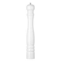Moulin &agrave; Sel Manuel en Bois de Caoutchouc Blanc, M&eacute;canisme C&eacute;ramique, ⌀65x(H)415mm - Hendi