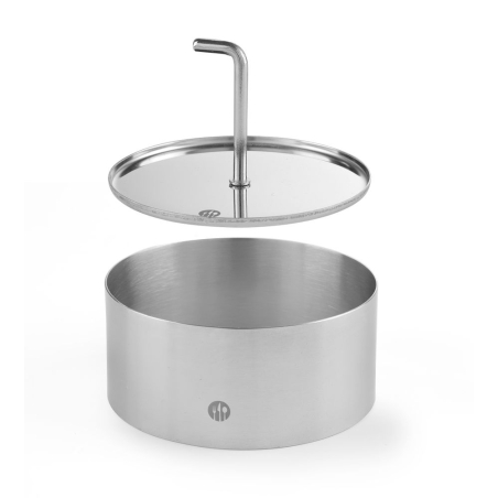 Nonnette et Poussoir Ronds Inox AISI 430, &Oslash;100x(H)45mm, Cercle &agrave; Dressage Professionnel - Hendi