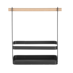 Organisateur de Table Noir Mat avec Poign&eacute;e en Bois 230x100x(H)240mm - Hendi