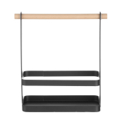 Organisateur de Table Noir Mat avec Poign&eacute;e en Bois 230x100x(H)240mm - Hendi