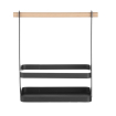 Organisateur de Table Noir Mat avec Poign&eacute;e en Bois 230x100x(H)240mm - Hendi