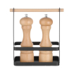 Organisateur de Table Noir Mat avec Poign&eacute;e en Bois 230x100x(H)240mm - Hendi