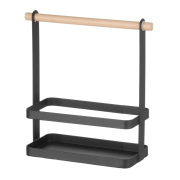 Organisateur de Table Noir Mat avec Poign&eacute;e en Bois 230x100x(H)240mm - Hendi