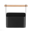 Organisateur de Table Noir Mat avec Poign&eacute;e en Bois, 170x130x(H)160mm - Hendi