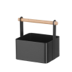 Organisateur de Table Noir Mat avec Poign&eacute;e en Bois, 170x130x(H)160mm - Hendi