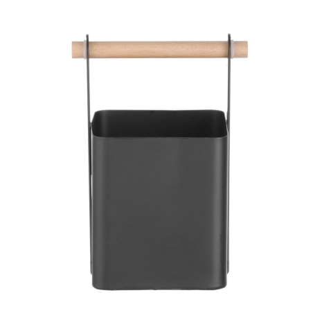 Organisateur de table porte-couverts &eacute;pices, poign&eacute;e en bois, noir mat - Hendi