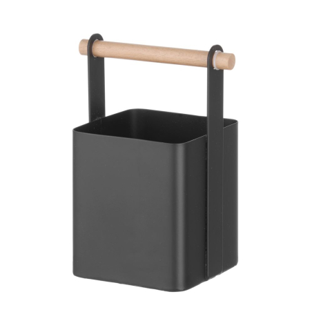 Organisateur de table porte-couverts &eacute;pices, poign&eacute;e en bois, noir mat - Hendi