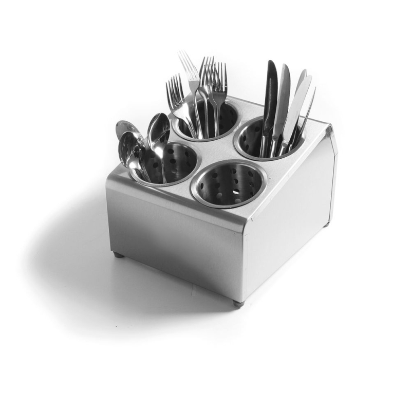 Panier &agrave; couverts rond inox ⌀97x137mm - Hendi