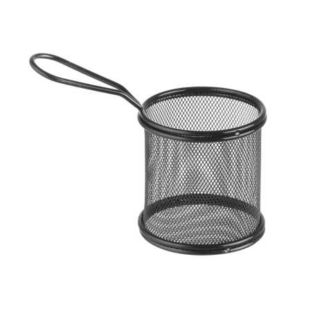 Panier &agrave; frites miniature carr&eacute; noir mat 90x90x90mm - Hendi