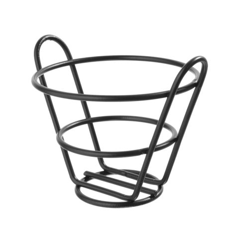 Panier &agrave; frites professionnel, m&eacute;tal noir mat, ⌀115x100mm - Hendi