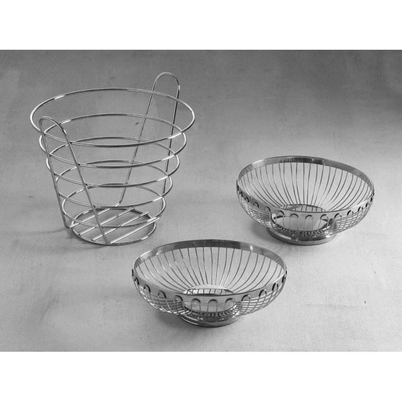 Panier &agrave; fruits en fil m&eacute;tallique chrom&eacute;, ⌀215x205mm - Hendi