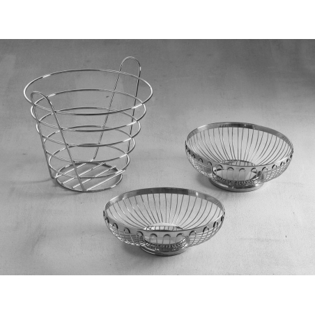 Panier &agrave; fruits en fil m&eacute;tallique chrom&eacute;, ⌀215x205mm - Hendi