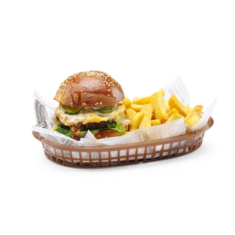Paniers de Service Fast-Food en Polypropyl&egrave;ne Marron (Lot de 6) - Hendi