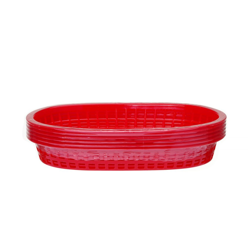 Paniers de service Fast-Food Rouges (Set de 6) Polypropyl&egrave;ne 275x175x38mm - Hendi