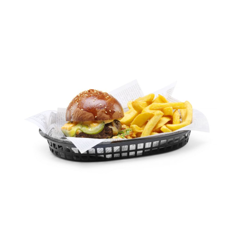 Paniers de service polypropyl&egrave;ne noir pour fast-food (6 unit&eacute;s) - Hendi
