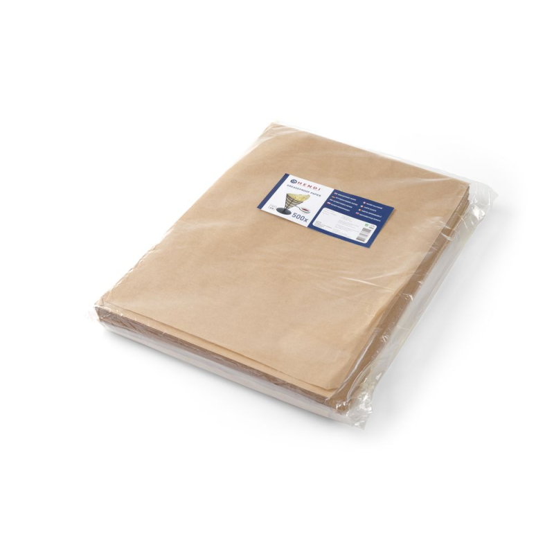 Papier ingraissable alimentaire 250x350mm, lot de 500 feuilles beige - Hendi