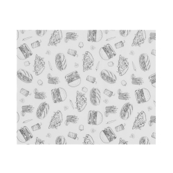 Papier ingraissable alimentaire motif fast-food noir/blanc, 200x250mm, lot de 500 feuilles - Hendi