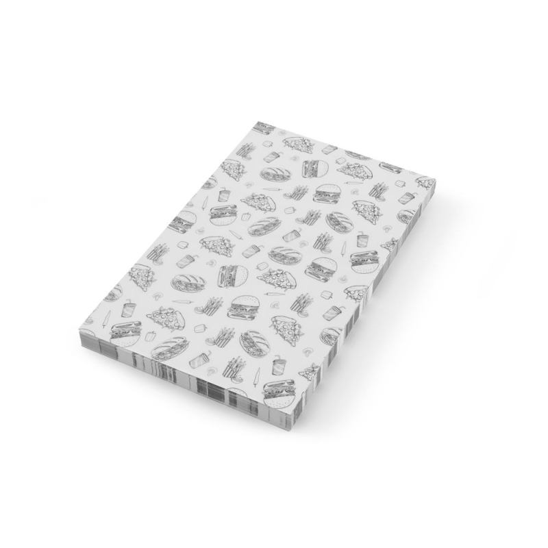 Papier ingraissable Motif Fast Food 250x350mm, 500 pi&egrave;ces - Hendi