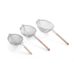 Passoire professionnelle double grillage inox avec poign&eacute;e en bois, 605x260x(H)120mm - Hendi