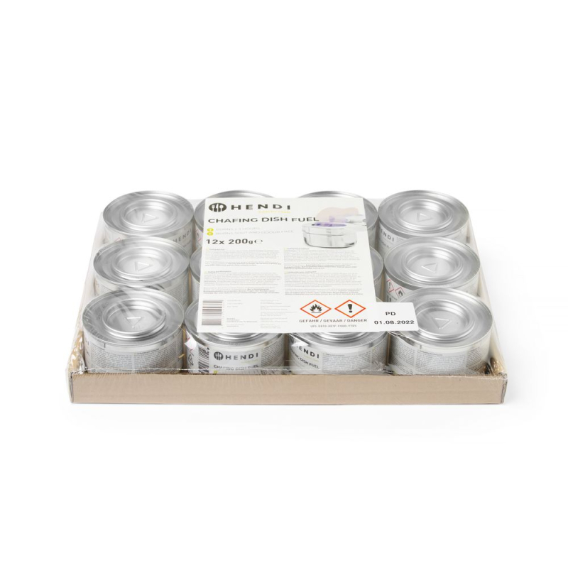 P&acirc;te Combustible Chafing Dish Professionnelle 3h, 200g, Bo&icirc;te 12 Unit&eacute;s - Hendi