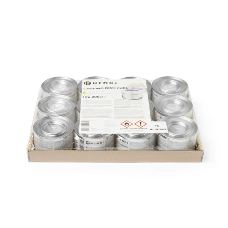 P&acirc;te Combustible Chafing Dish Professionnelle 3h, 200g, Bo&icirc;te 12 Unit&eacute;s - Hendi