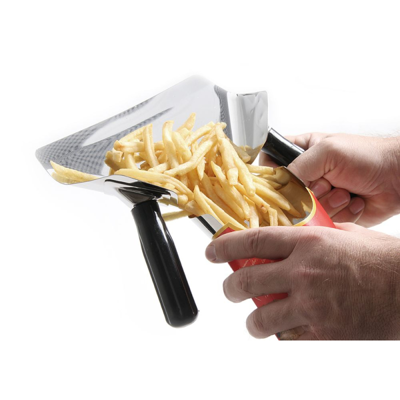 Pelle Entonnoir pour Frites et Nachos Professionnelle, Noire, 230x220mm - Hendi