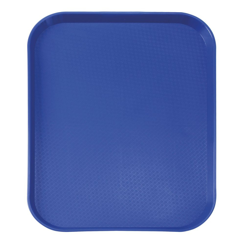 Petit Plateau Fast-Food Professionnel en Polypropyl&egrave;ne Bleu 265x345mm - Hendi