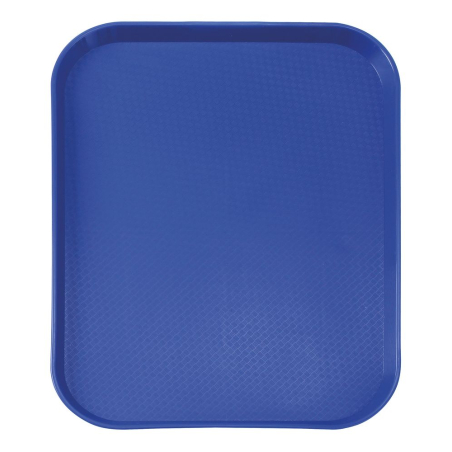 Petit Plateau Fast-Food Professionnel en Polypropyl&egrave;ne Bleu 265x345mm - Hendi