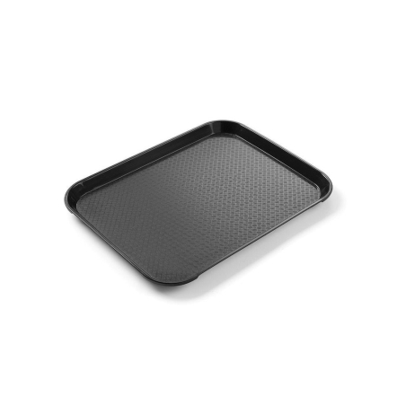Petit Plateau Fast-Food Professionnel Noir 265x345mm en Polypropyl&egrave;ne (PP) - Hendi