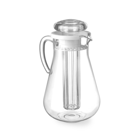 Pichet 2,2L en plastique SAN transparent avec tube &agrave; gla&ccedil;ons pour rafra&icirc;chissement - Hendi