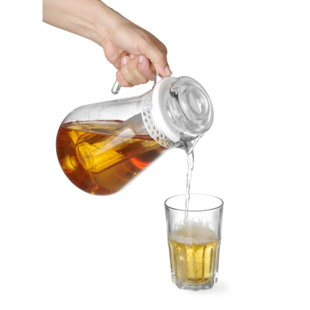 Pichet 2,2L en plastique SAN transparent avec tube &agrave; gla&ccedil;ons pour rafra&icirc;chissement - Hendi