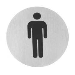Pictogramme de toilette homme autocollant, rond ⌀75mm - Hendi