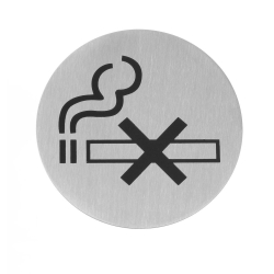 Pictogramme Non-fumeur Autocollant Rond ⌀75mm Acier Inoxydable - Hendi