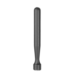 Pilon &agrave; cocktail BarUp noir, t&ecirc;te rainur&eacute;e, ⌀34x207mm, pour &eacute;craser fruits et menthe - Hendi