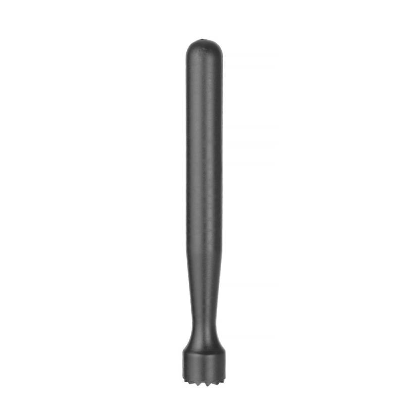 Pilon &agrave; cocktail BarUp noir, t&ecirc;te rainur&eacute;e, ⌀34x207mm, pour &eacute;craser fruits et menthe - Hendi
