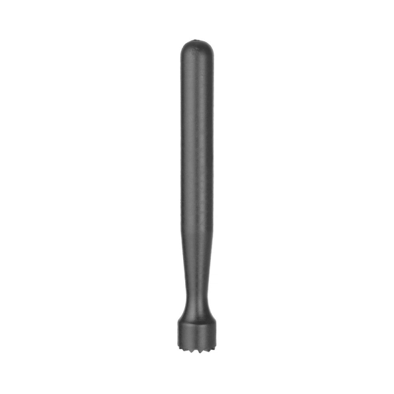 Pilon &agrave; cocktail BarUp noir, t&ecirc;te rainur&eacute;e, ⌀34x207mm, pour &eacute;craser fruits et menthe - Hendi