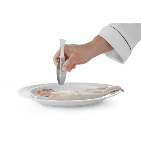 Pince &agrave; ar&ecirc;tes professionnelle t&ecirc;te plate en acier inoxydable, 130mm - Hendi