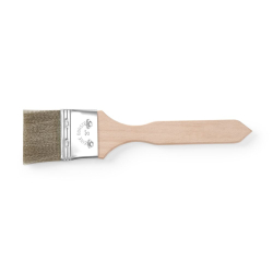 Pinceau de cuisine plat, poils laiton, manche bois - Hendi