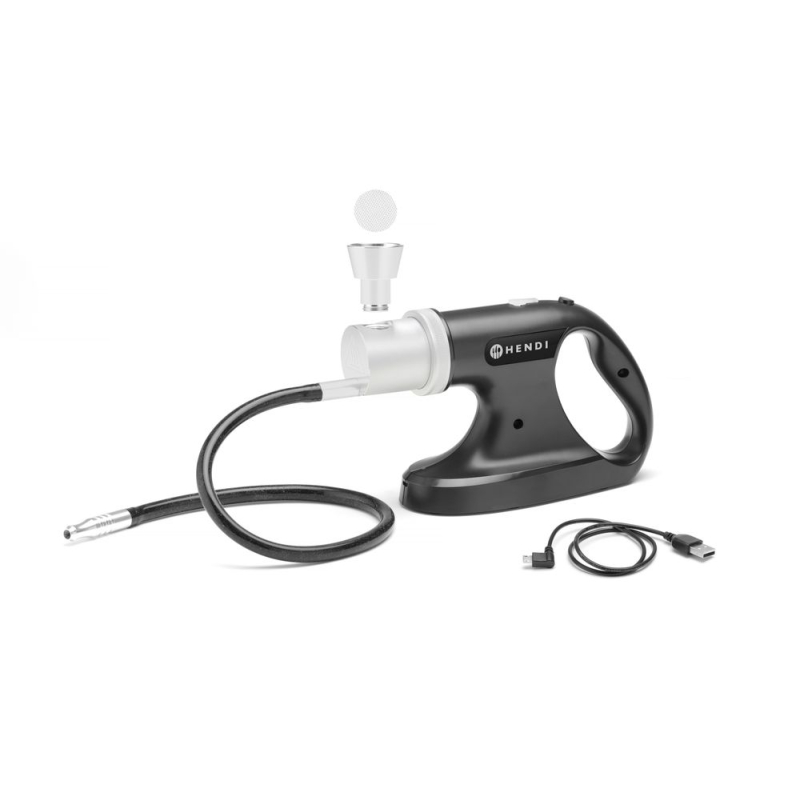 Pistolet &agrave; fumer professionnel 3 vitesses rechargeable pour cuisine et bar - Hendi
