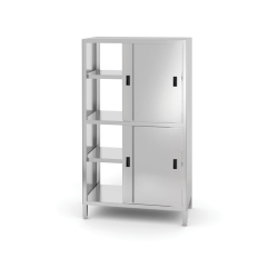 Placard passe-plats inox avec s&eacute;paration et portes coulissantes 800x500x(H)1800mm Kitchen Line - Hendi