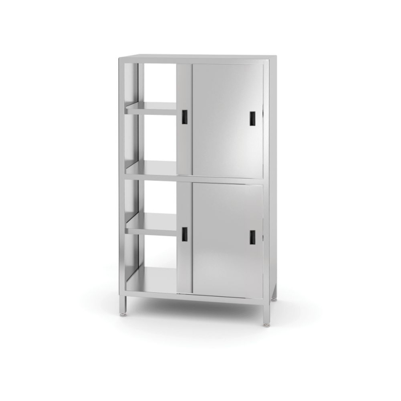 Placard passe-plats inox avec s&eacute;paration et portes coulissantes 800x500x(H)1800mm Kitchen Line - Hendi