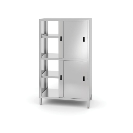 Placard passe-plats inox avec s&eacute;paration et portes coulissantes 800x500x(H)1800mm Kitchen Line - Hendi