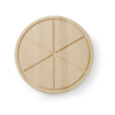Planche &agrave; d&eacute;couper &agrave; pizza en bois de h&ecirc;tre, diam&egrave;tre 500mm, avec guides de coupe pour 6 parts - Hendi