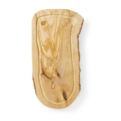 Planche &agrave; D&eacute;couper Professionnelle en Bois d'Olivier avec Rigole, 400x250x18mm - Hendi