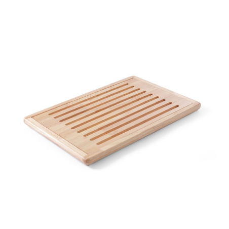 Planche &agrave; Pain Professionnelle en Bois d'H&eacute;v&eacute;a, Grille Amovible, 475x322mm - Hendi