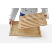 Planche &agrave; Pain Professionnelle en Bois d'H&eacute;v&eacute;a, Grille Amovible, 475x322mm - Hendi