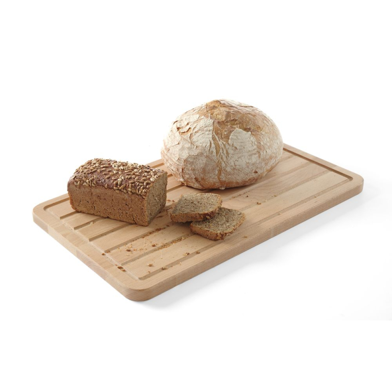 Planche &agrave; pain r&eacute;versible en bois de h&ecirc;tre massif, 530x325mm - Hendi