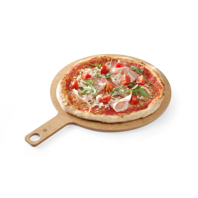Planche &agrave; Pizza Durable avec Poign&eacute;e en Bois Agglom&eacute;r&eacute; et Trou de Suspension, &Oslash;406mm - Hendi