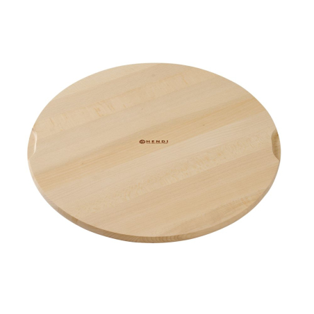Planche &agrave; pizza en bois de h&ecirc;tre avec rainures, diam&egrave;tre 400mm - Hendi